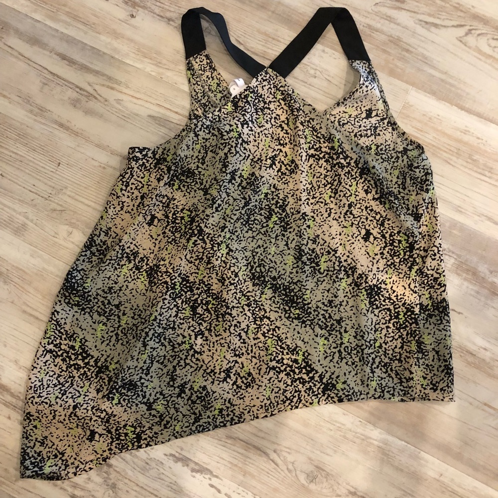 Asymmetrical tank top.